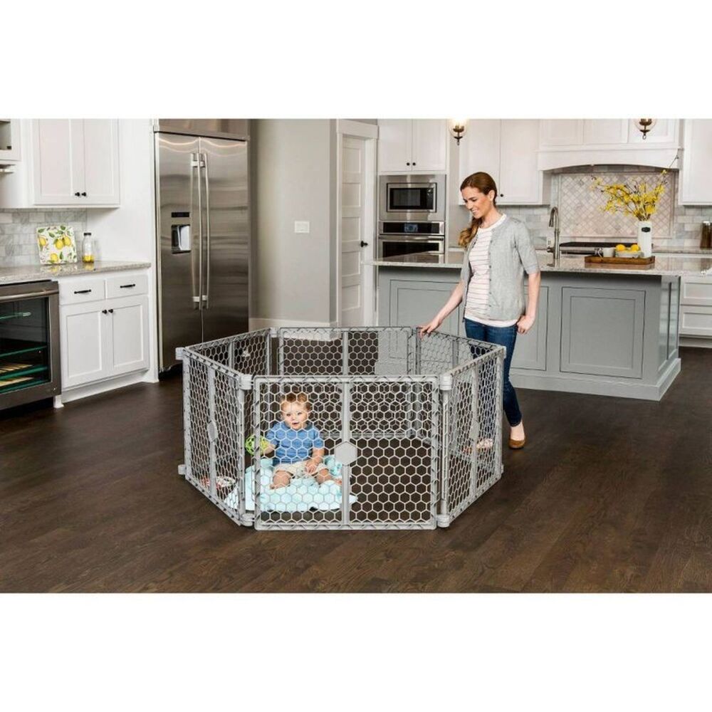 Regalo -  2 -in -1 Play Yard and Baby Gate Gray